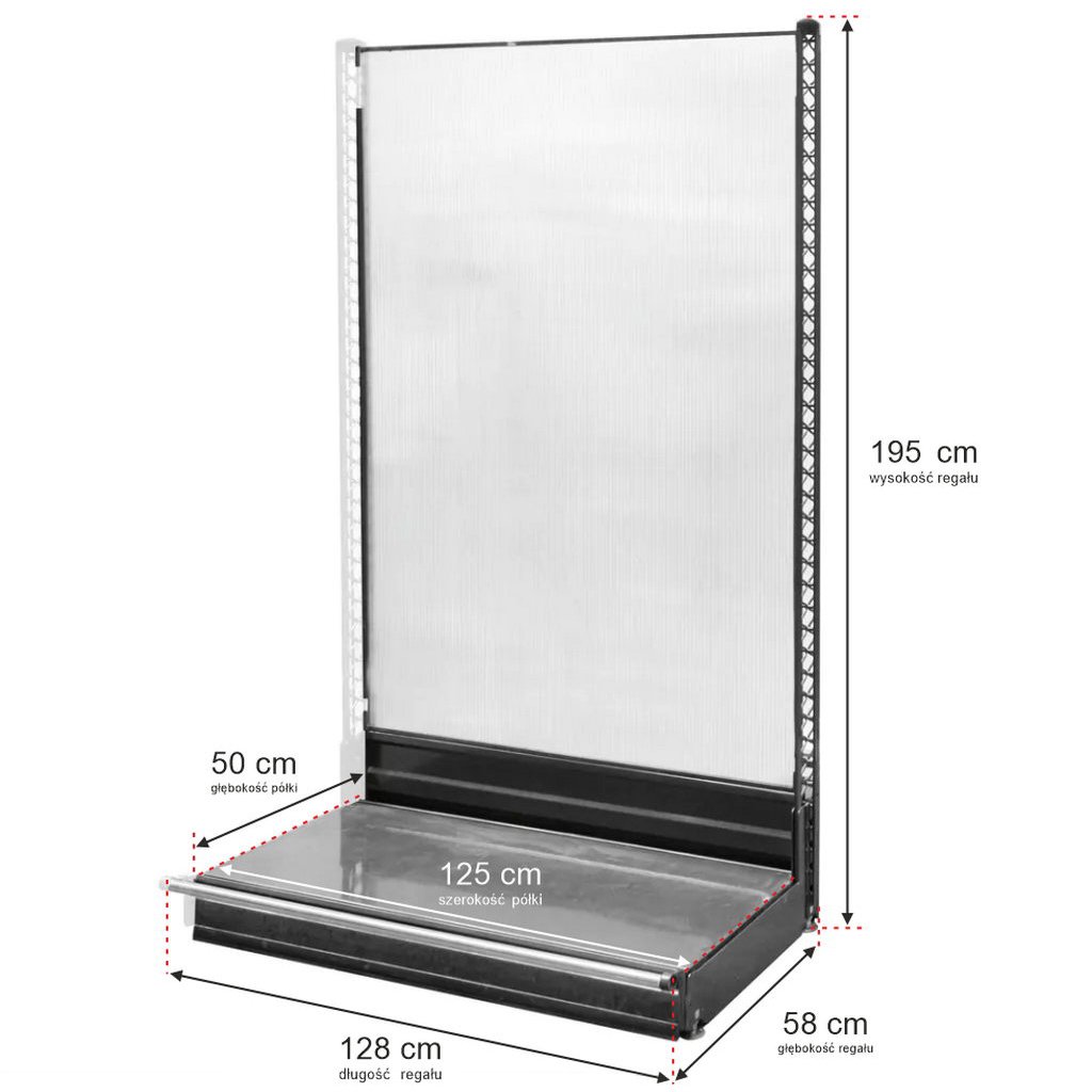 Wanzl Scaffale Negozio a Parete H195 L128 Modulo Aggiuntivo