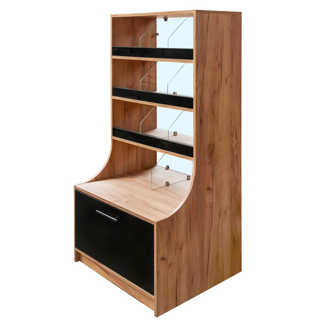 Mega-M vetrina negozio dolci 162x80 plexi rovere kraft
