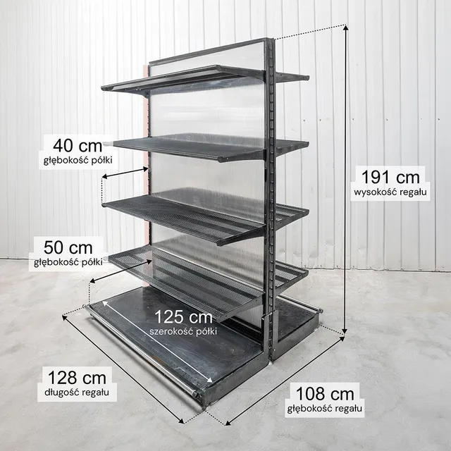 Wireland Solid York H-191 L-128 scaffale negozio 8 ripiani modulo