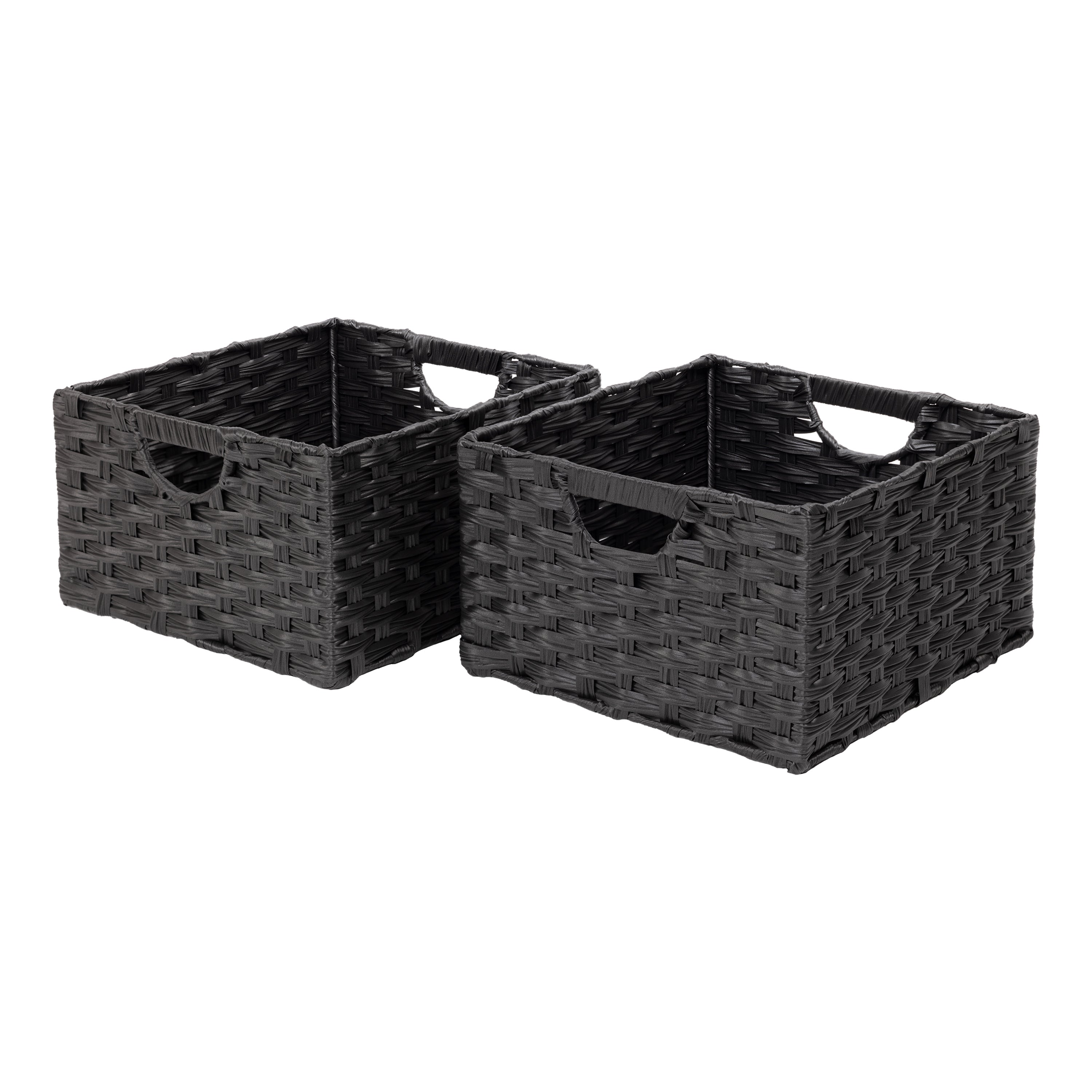 Seville Classics Set 2 cesti intrecciati beige 33 cm