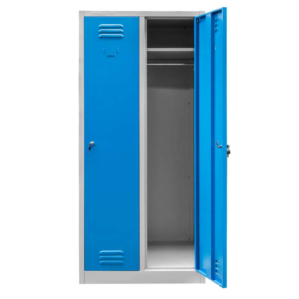 Mega-M S-80 armadio spogliatoio metallo 2 ante blu 80 cm