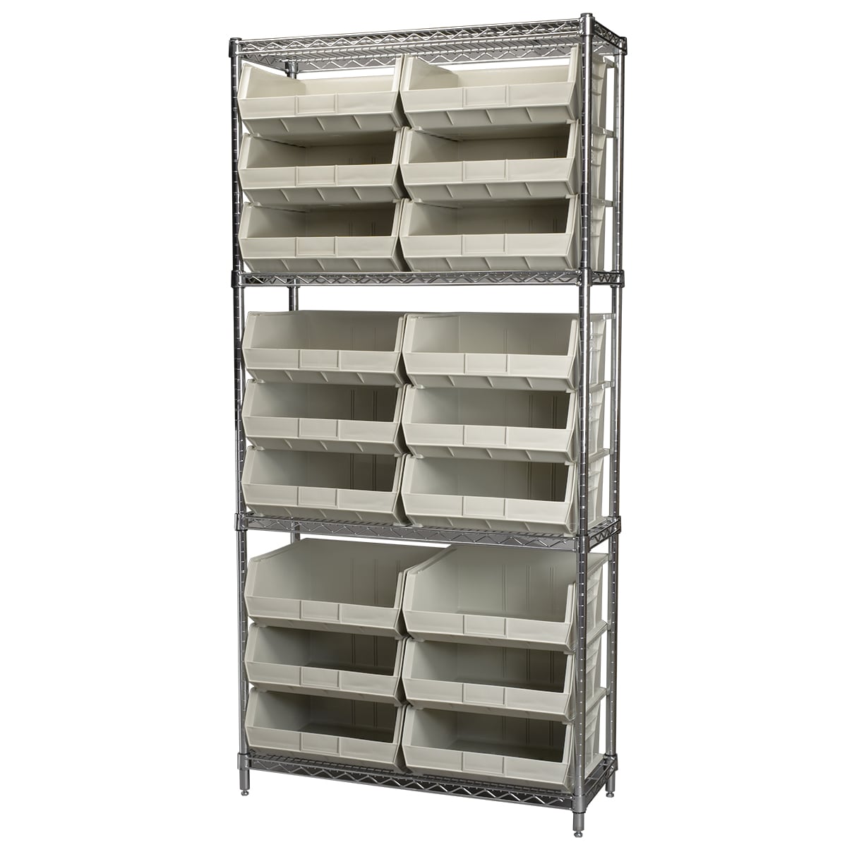 Akro-Mils AWS143630250 scaffale in filo 4 ripiani 18 box