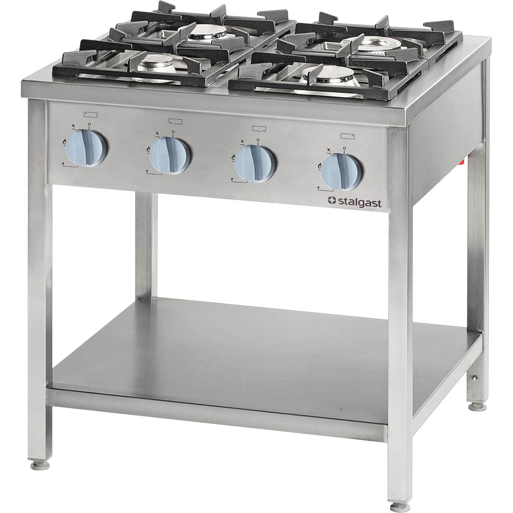 Stalgast 979531 Cucina a gas 4 fuochi 24 kW con ripiano