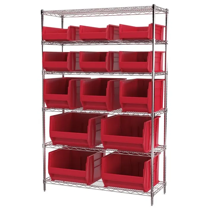 Akro-Mils AWS1848SAB scaffale filo 6 ripiani 15 box