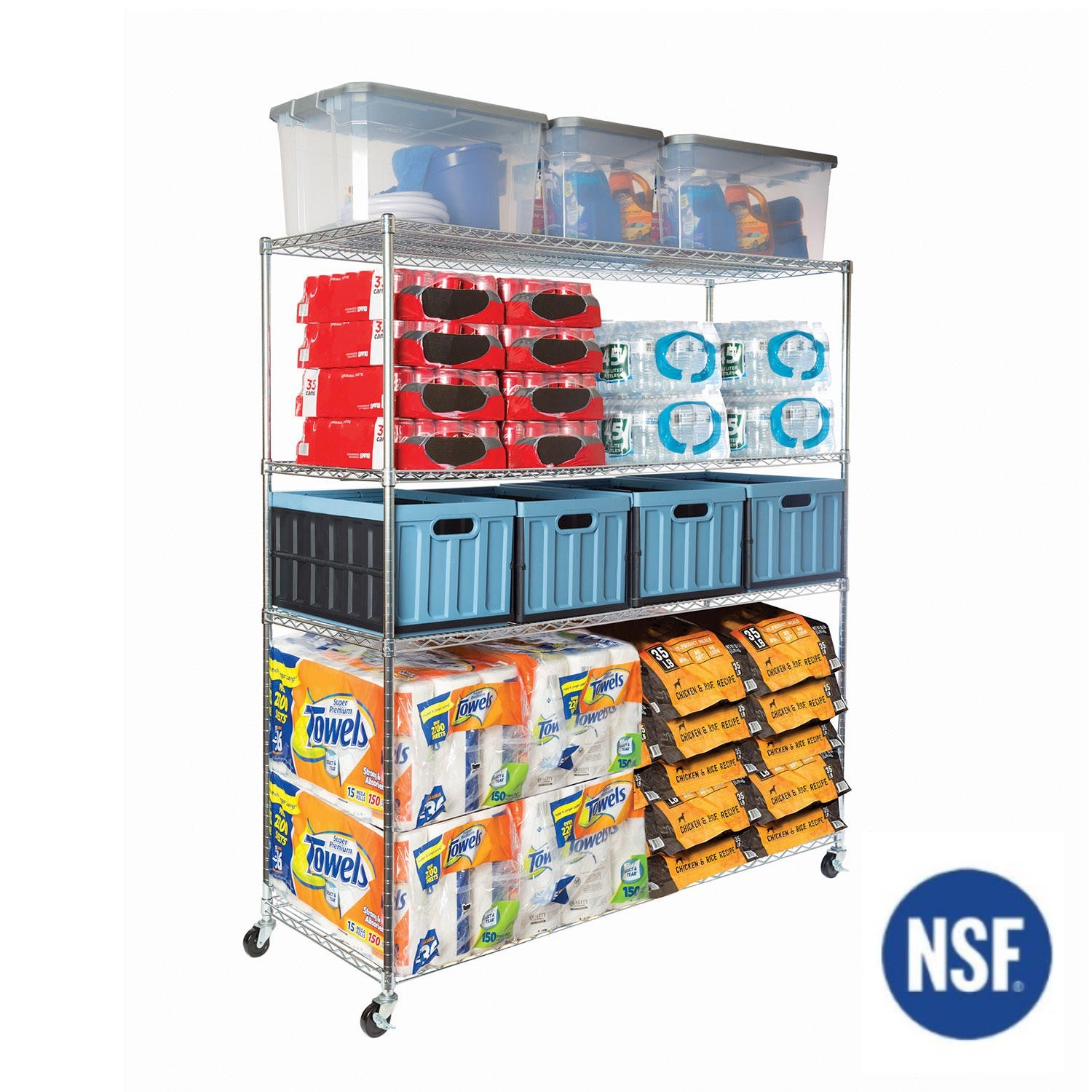 Seville Classics UltraDurable scaffale 4 ripiani 152x61 cm portata 363 kg