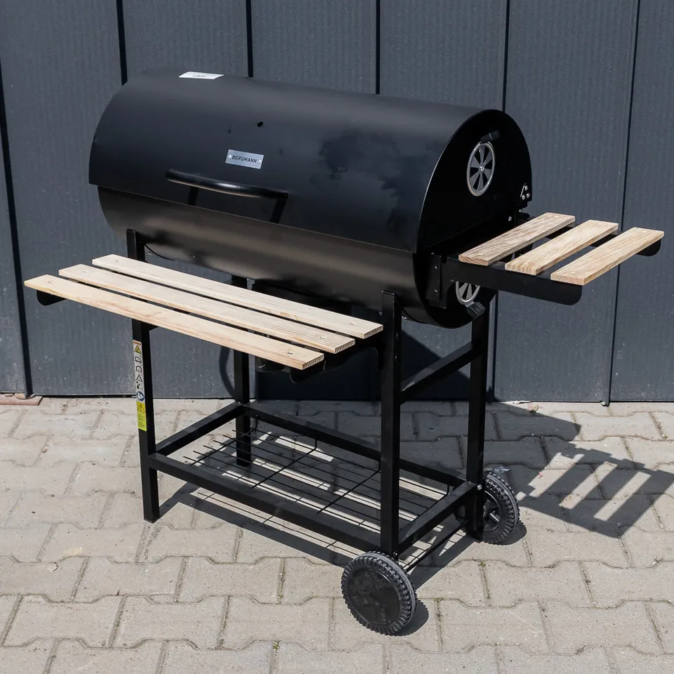 Bergmann Barbecue a Carbone a Botte con 2 Ripiani