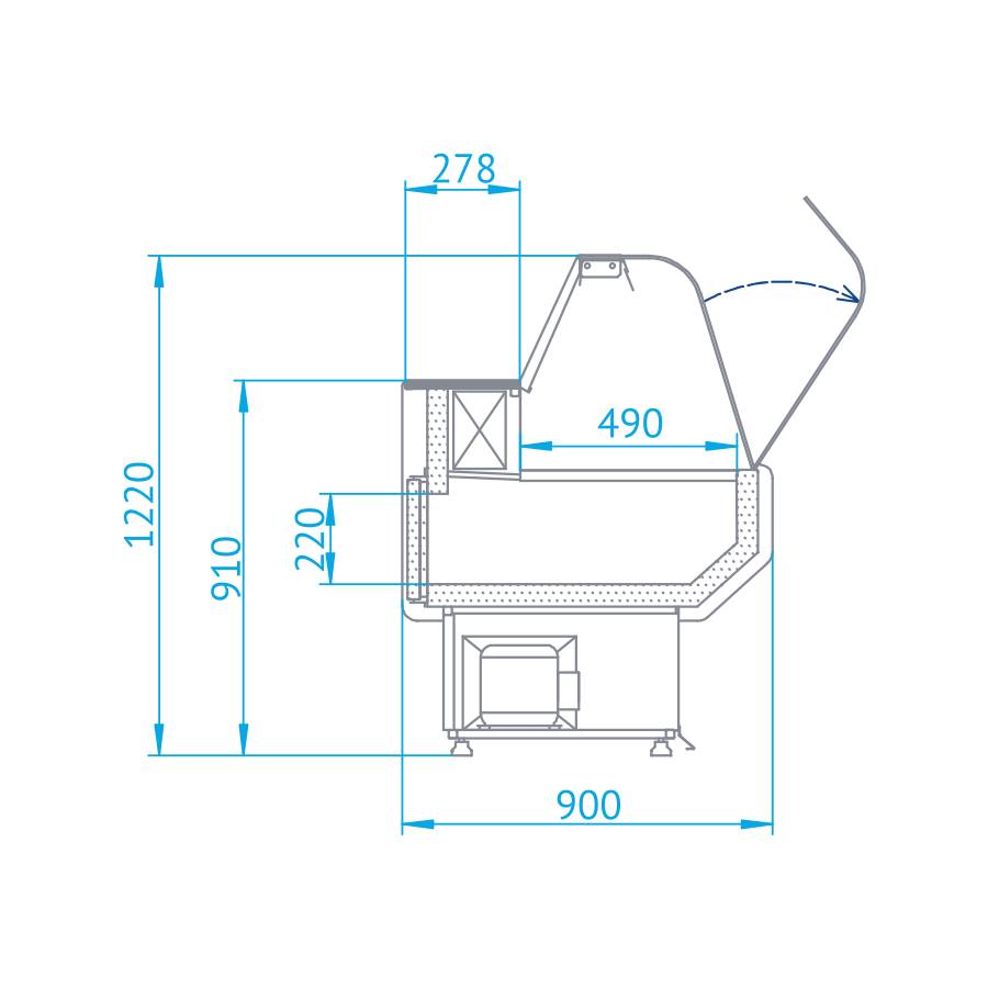 Rapa L-B2 179/107 banco frigo carne LED 28 cm