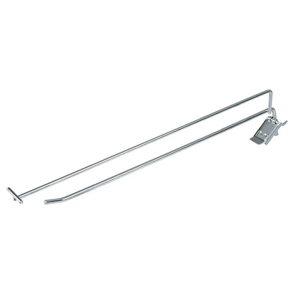 Gancio Euro 40 cm per pannello forato zincato portaprezzo