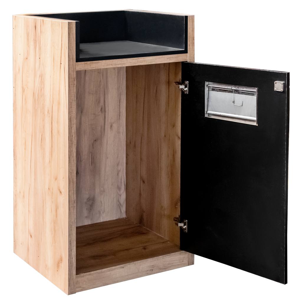 Mega-M pattumiera con portavassoi 120x62x58 cm nero rovere