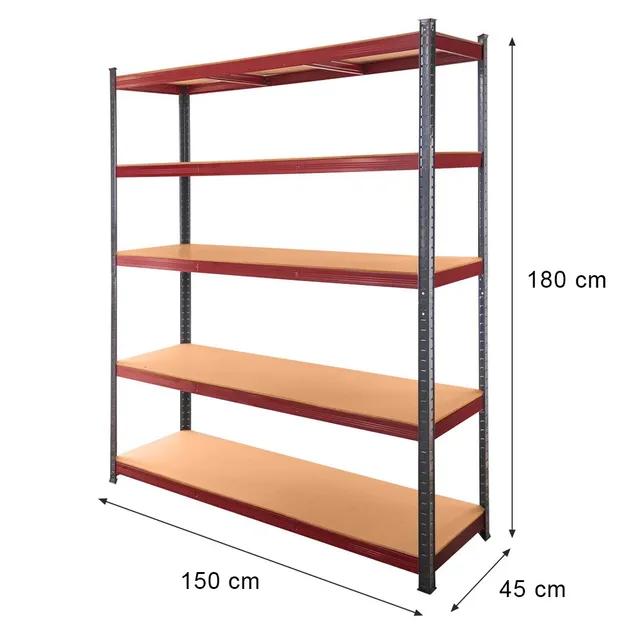 Mega-M Basic Plus scaffale 5 ripiani 180x150x45 275 kg