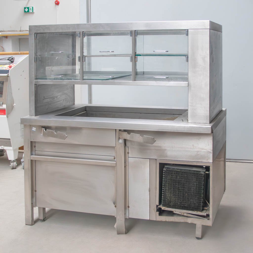 Ascobloc vetrina refrigerata 145x75x155 cm inox