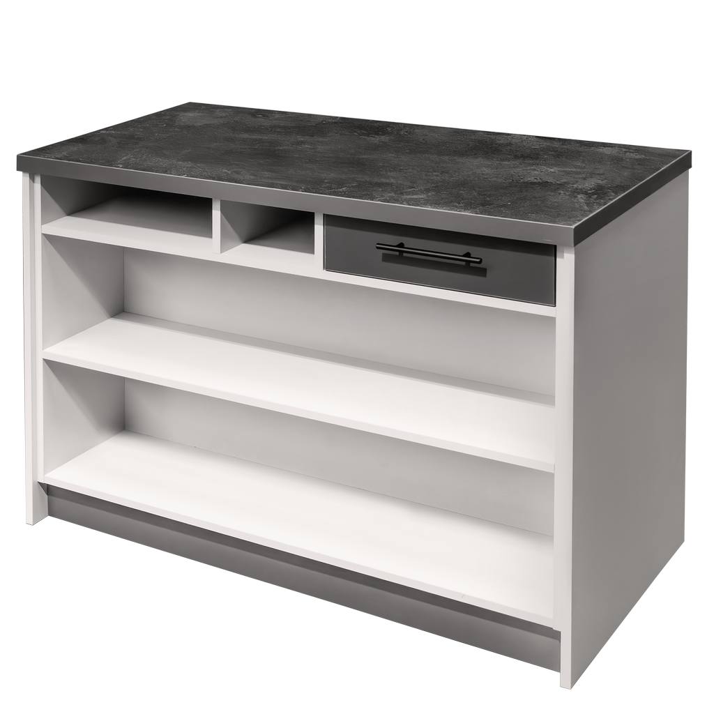 Mega-M 120x60x90 bancone cassa grigio chiaro 2 ripiani