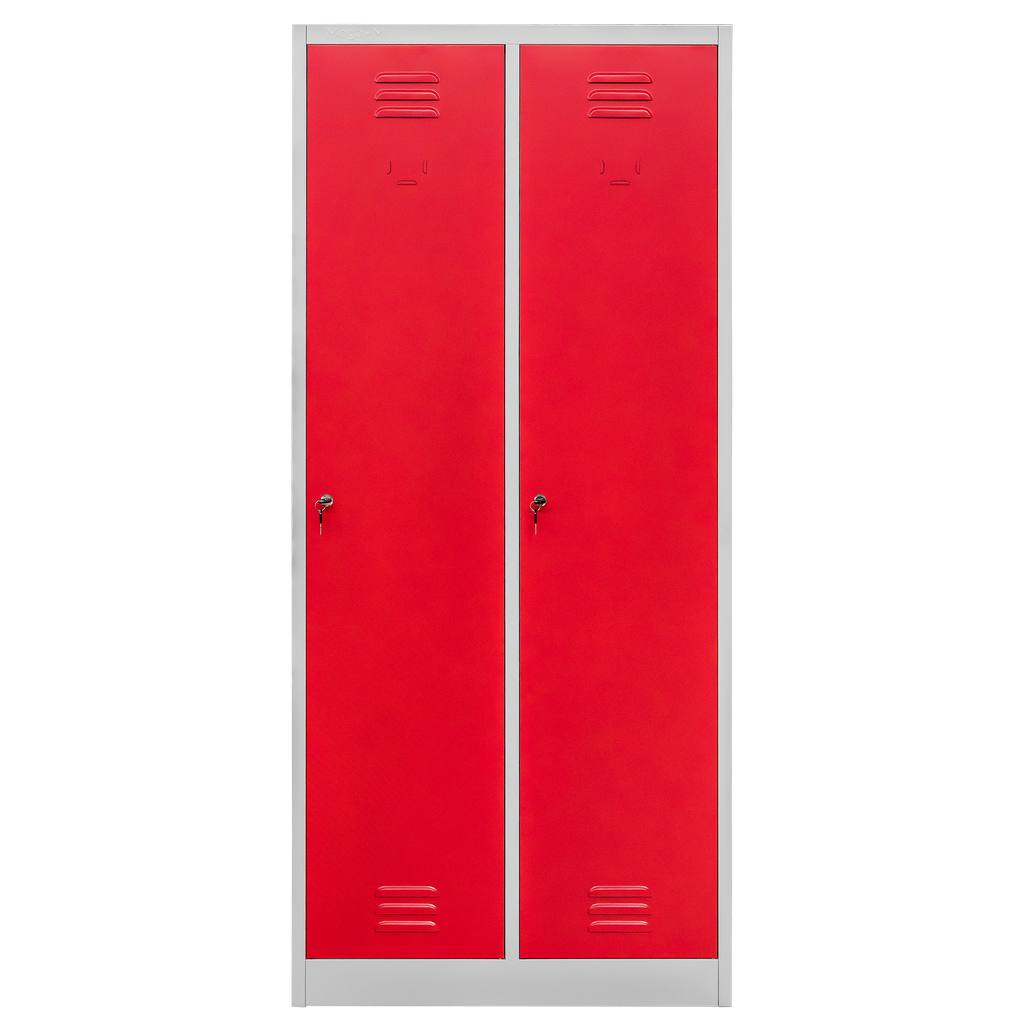 Mega-M S-80 armadietto spogliatoio 2 ante grigio rosso