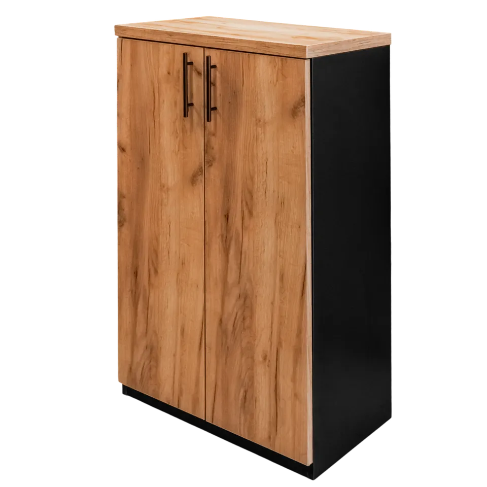 Mega-M armadio ufficio 70x35x120 cm rovere kraft nero raccoglitori