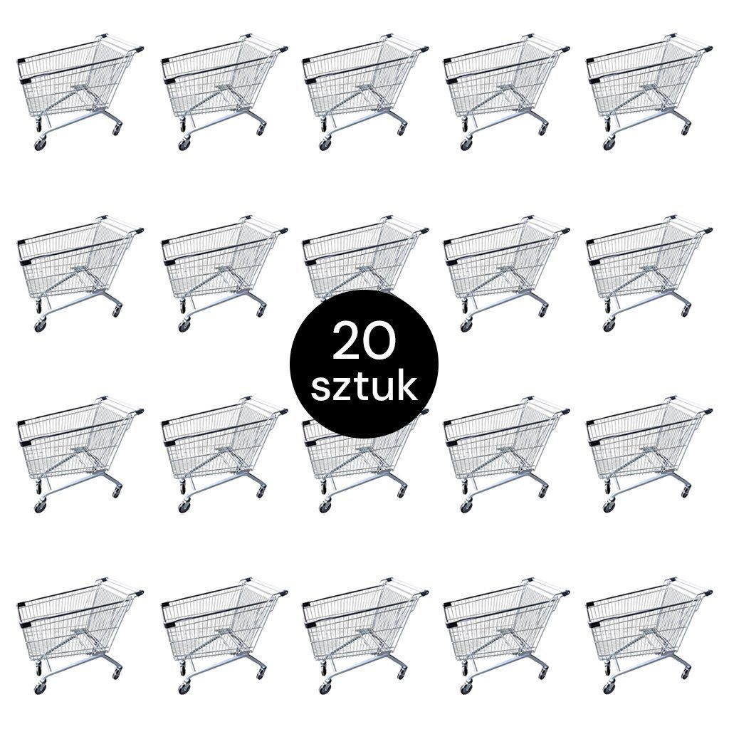 Mega-M YR 180L carrello spesa 60cm set 20 pezzi zincato