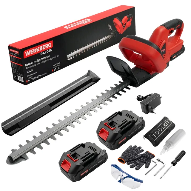 Werkberg Garden NORKQ101 Tagliasiepi a batteria 2 accumulatori