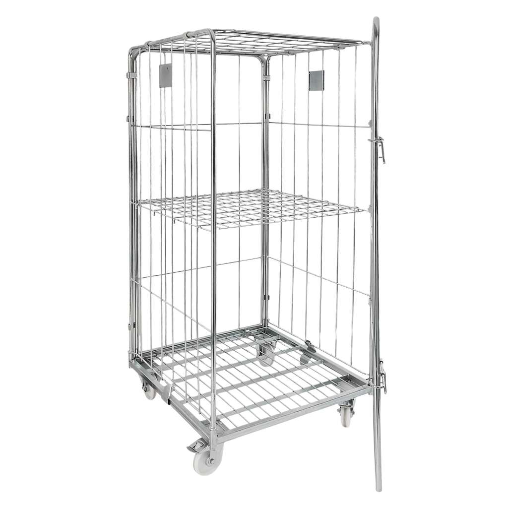 Mega-M Universal rollcontainer zincato con ripiano 500 kg