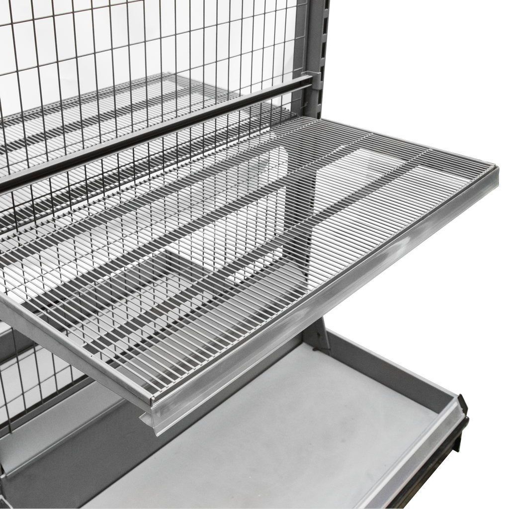 Wire-C scaffale negozio bifacciale 183 cm 4 ripiani