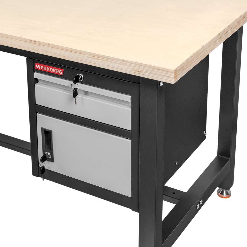 WERKBERG S-180 banco da lavoro 180 cm con armadio grafite