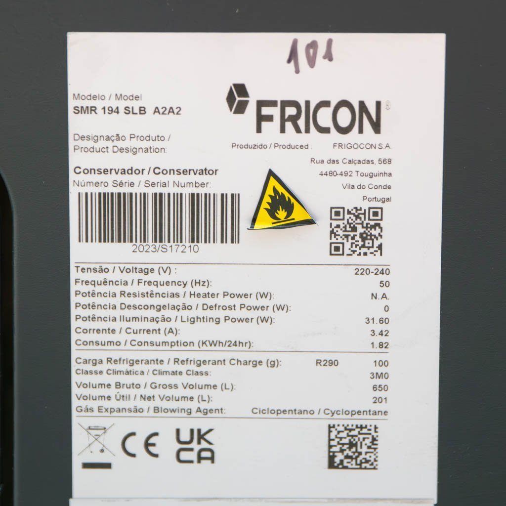 Fricon 194 SLB congelatore a pozzetto vetro 473L