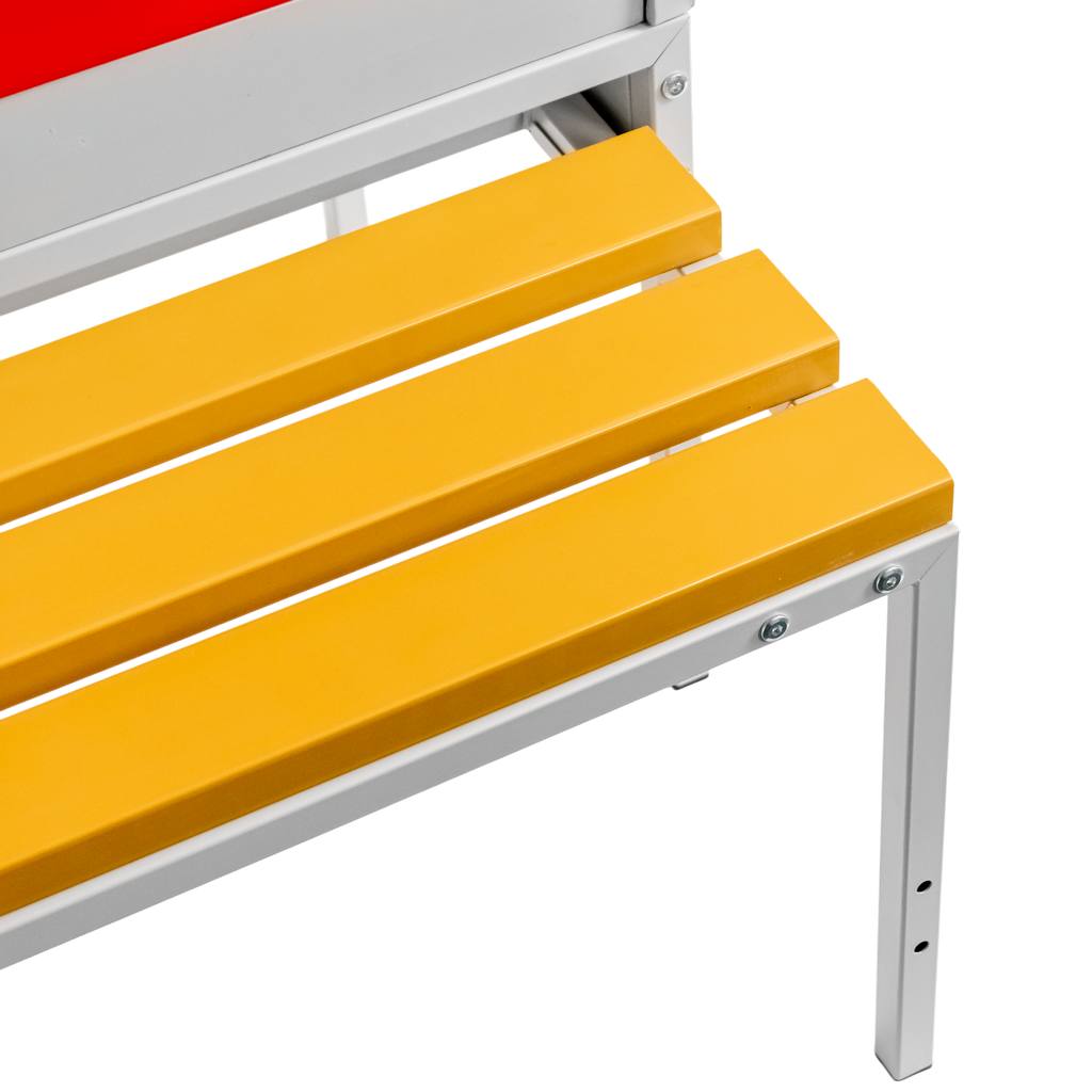 Mega-M armadio spogliatoio 2 ante 80 cm panca grigio rosso