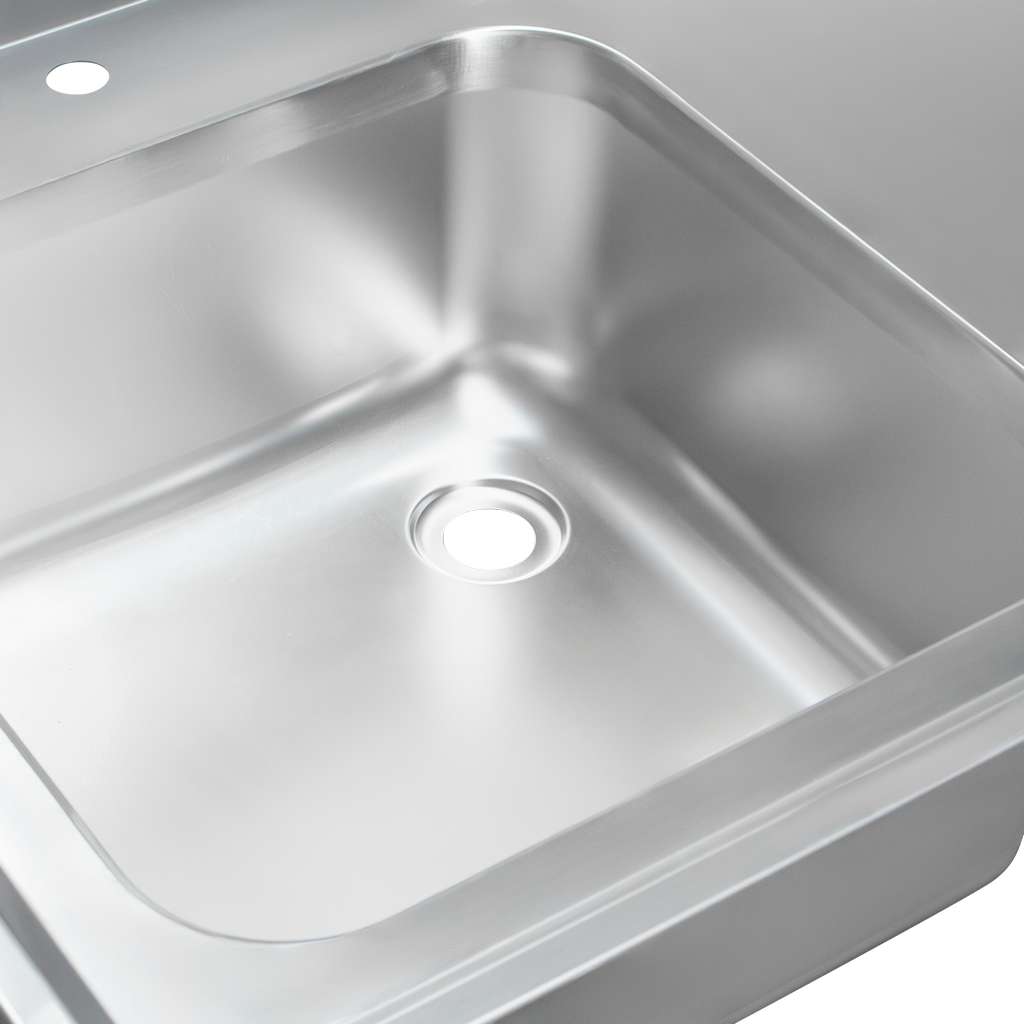 Mega-M 180x60x85 lavello inox vasca a sinistra con ripiano