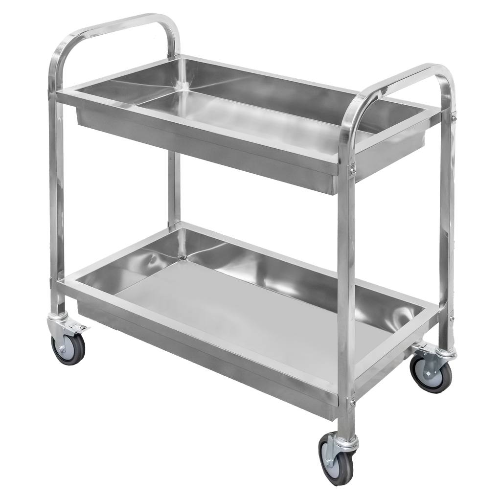Mega-M carrello di servizio inox 2 ripiani 95x50x95 cm
