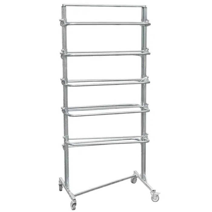 Gondola stender appendiabiti 84x61x184 cm con ruote acciaio