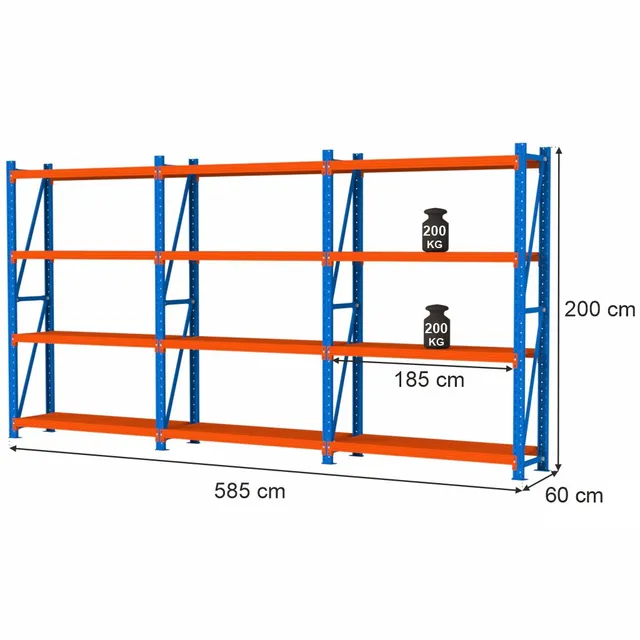 Mega-M Fortis Light Scaffale Magazzino 12 Ripiani 585 cm