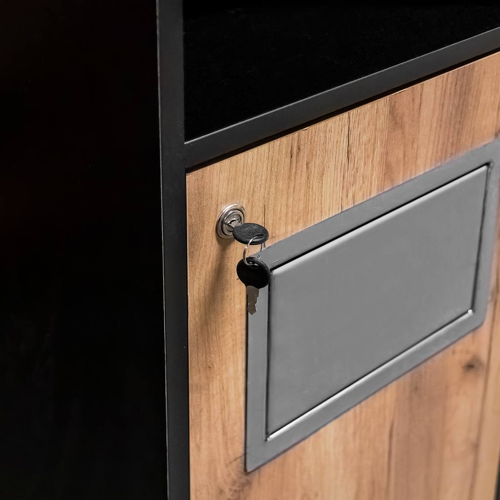 Mega-M 45x58x205 espositore pane nero rovere accessori