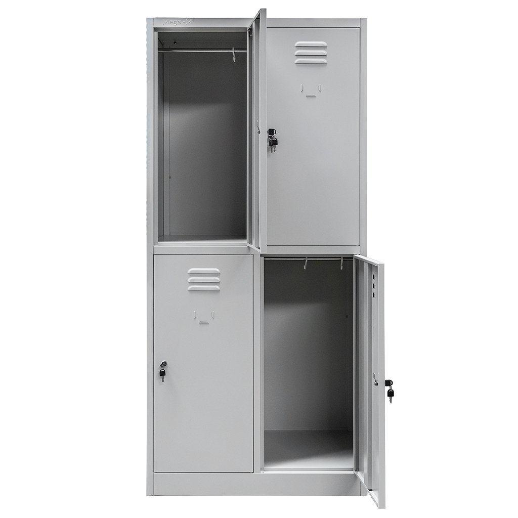 Mega-M armadietto spogliatoio 4 vani 80x50x180 cm grigio