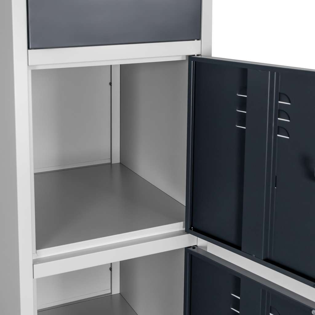 Mega-M Armadietto spogliatoio 4 posti 40x50x180 cm grigio grafite