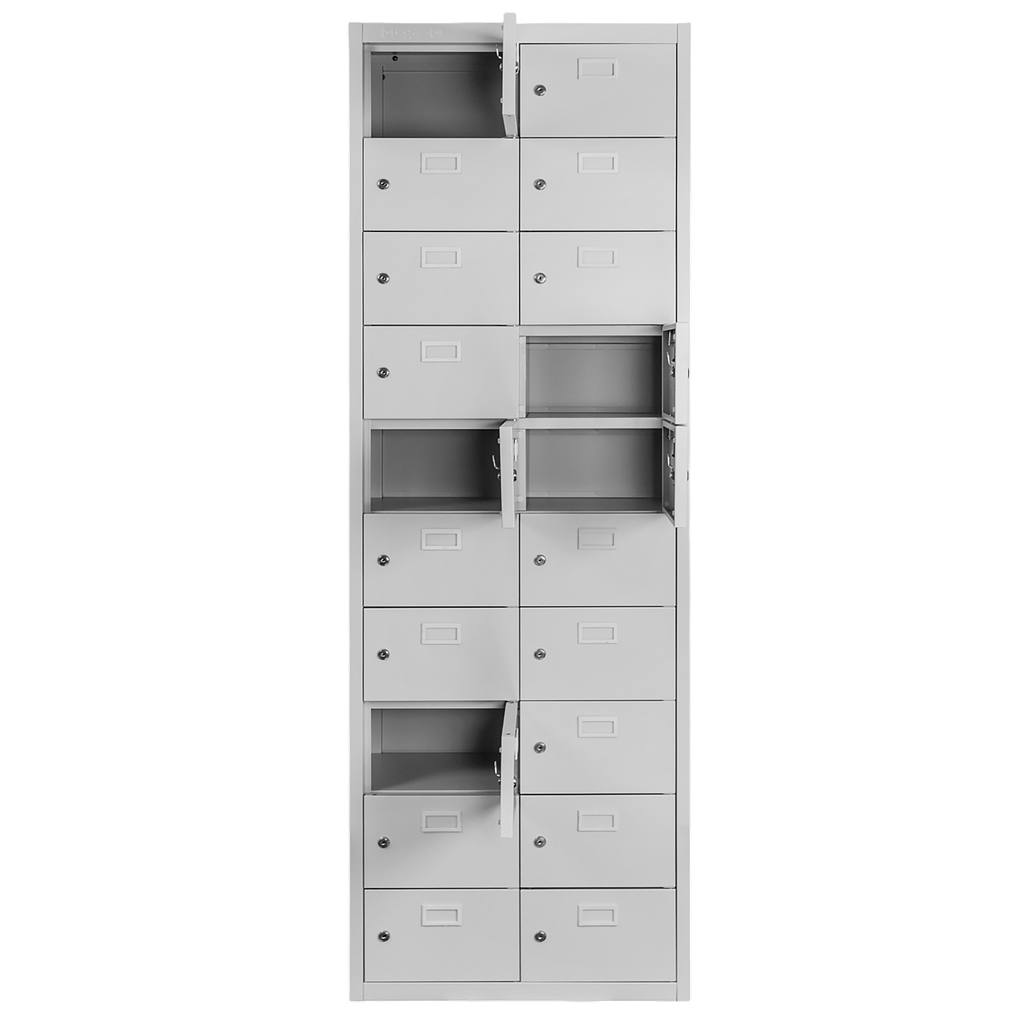 Mega-M 20 scomparti armadietto metallo 60x30x180 grigio