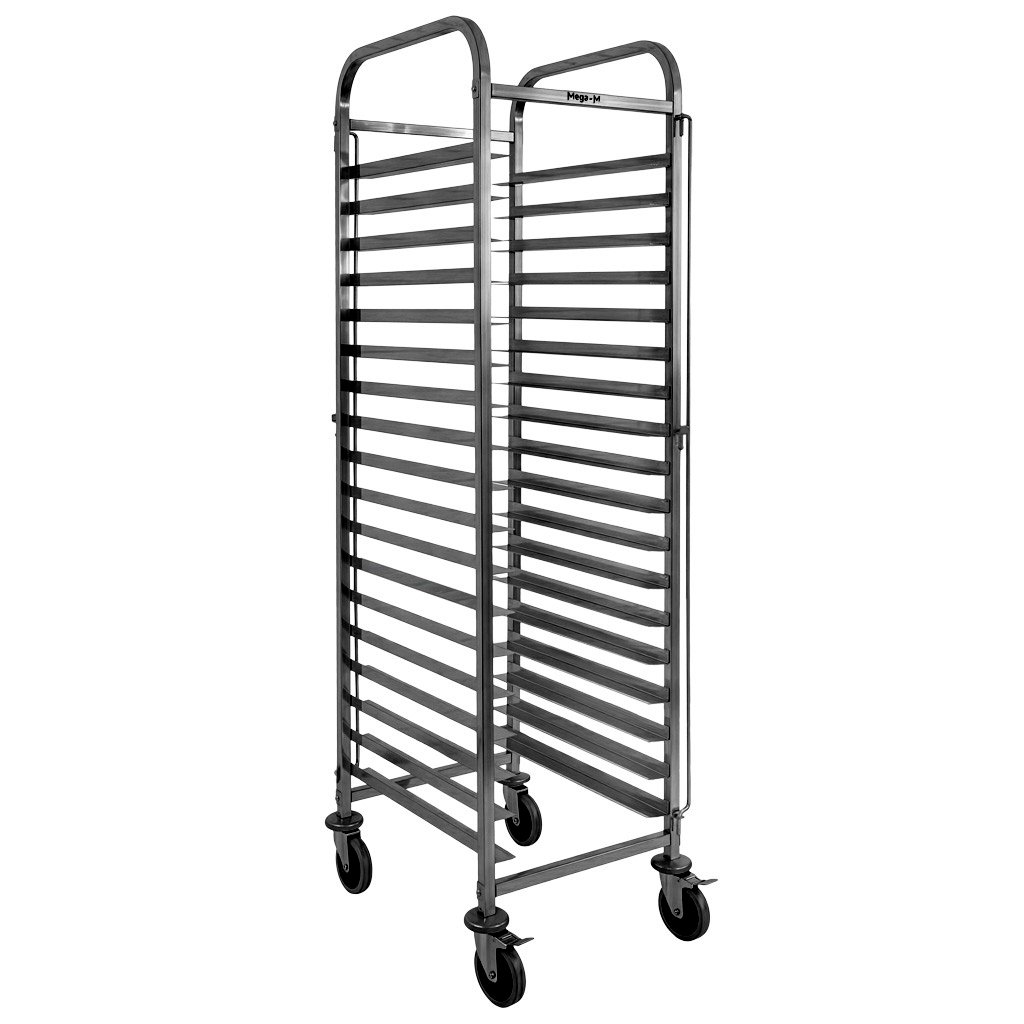 Mega-M Carrello Portavassoi Inox 62x47x174 cm 18 Teglie