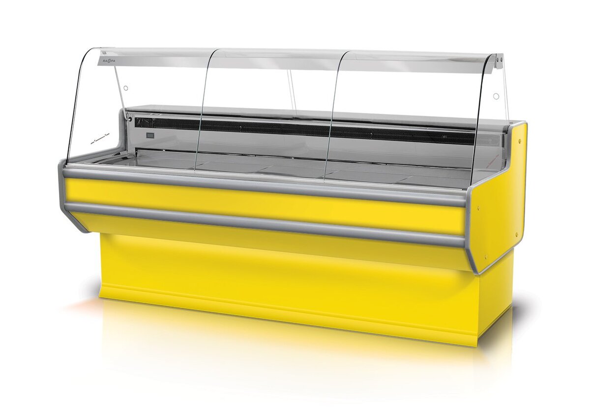 Rapa L-B2 banco frigo carne 179 cm vetro curvo LED