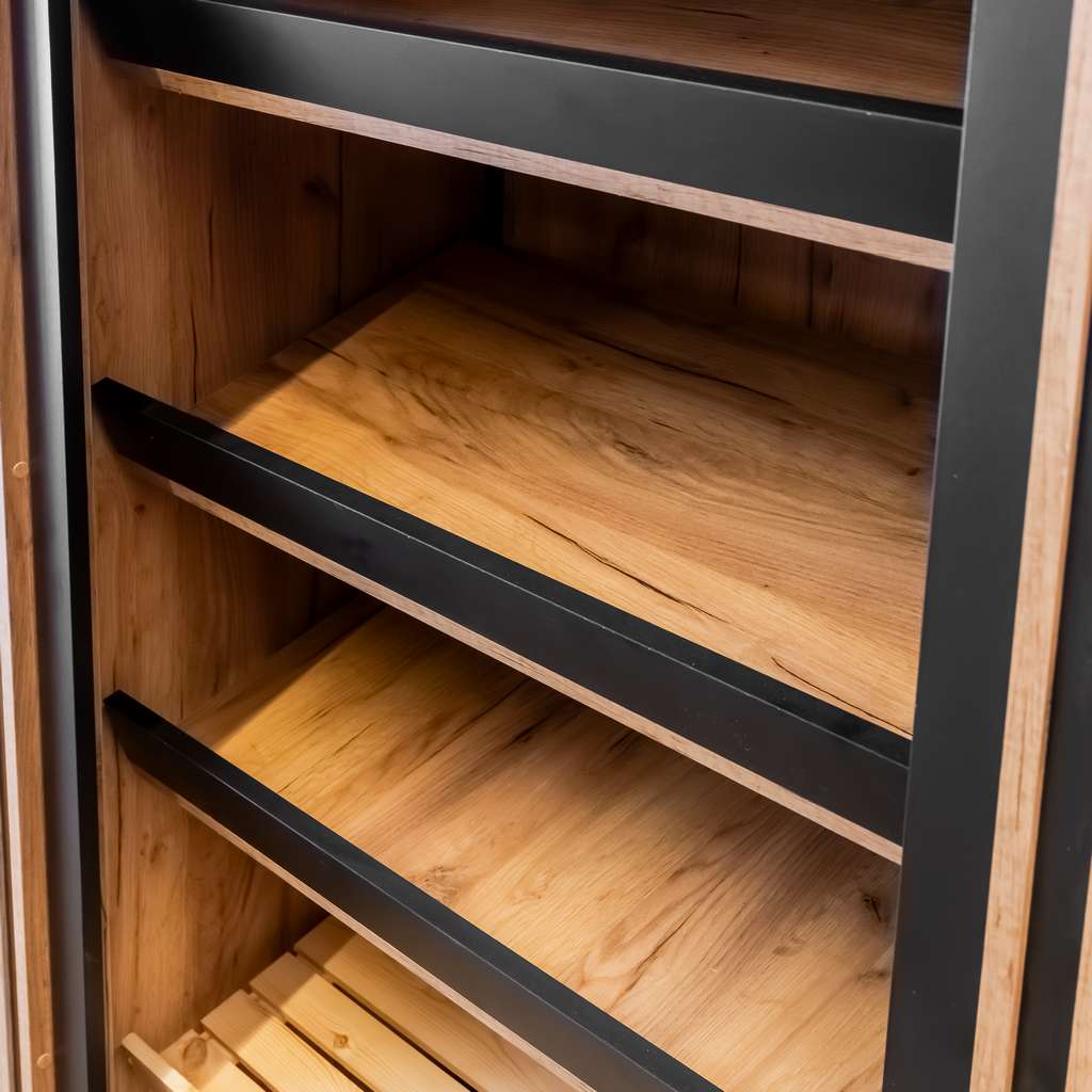 Mega-M scaffale per pane aperto 110 cm rovere kraft nero