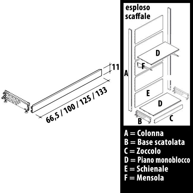 Agosistem Zoccolo Scaffalatura Supermarket Bianco RAL 9010