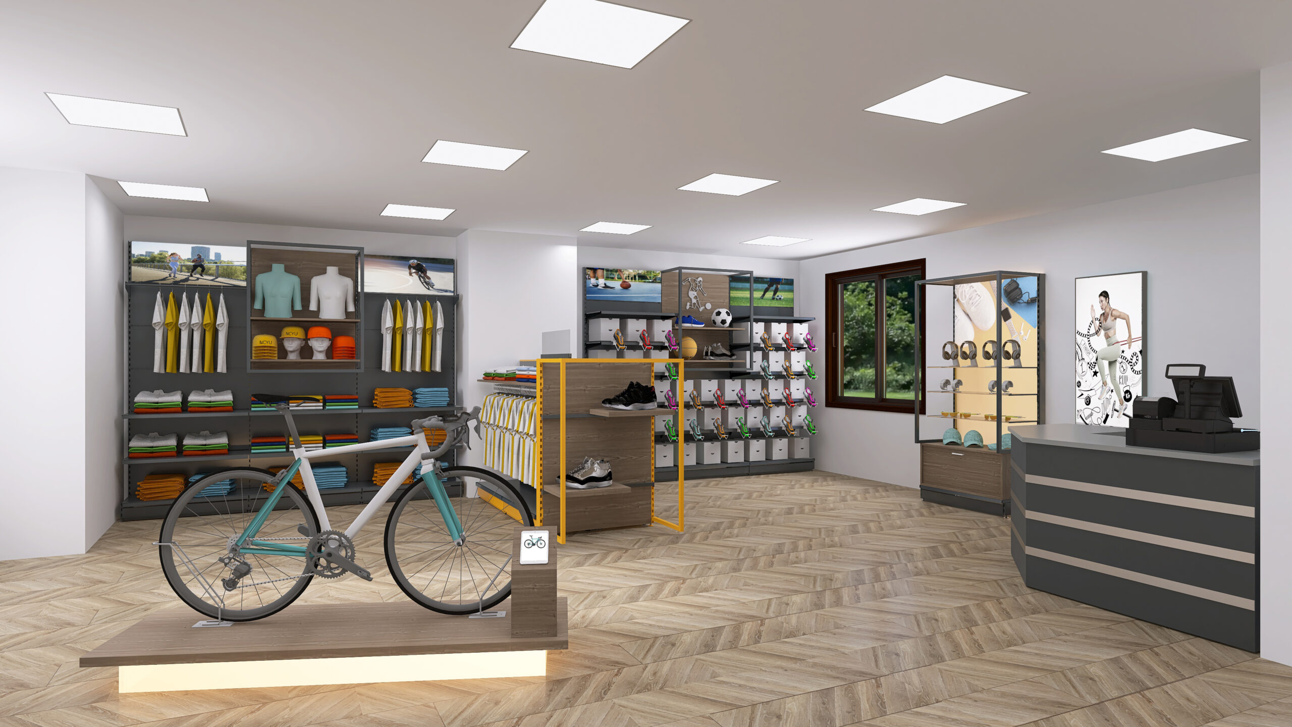 Design89 arredo negozio articoli sportivi