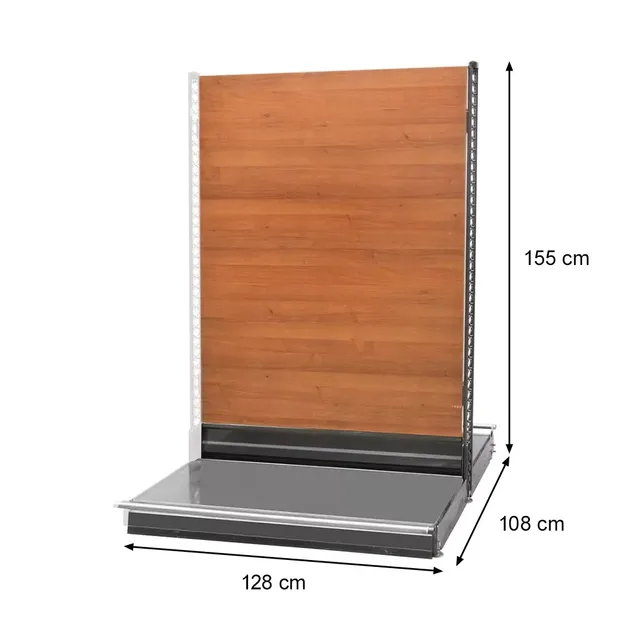 Wanzl H-155 L-128 scaffale negozio bifacciale aggiuntivo legno