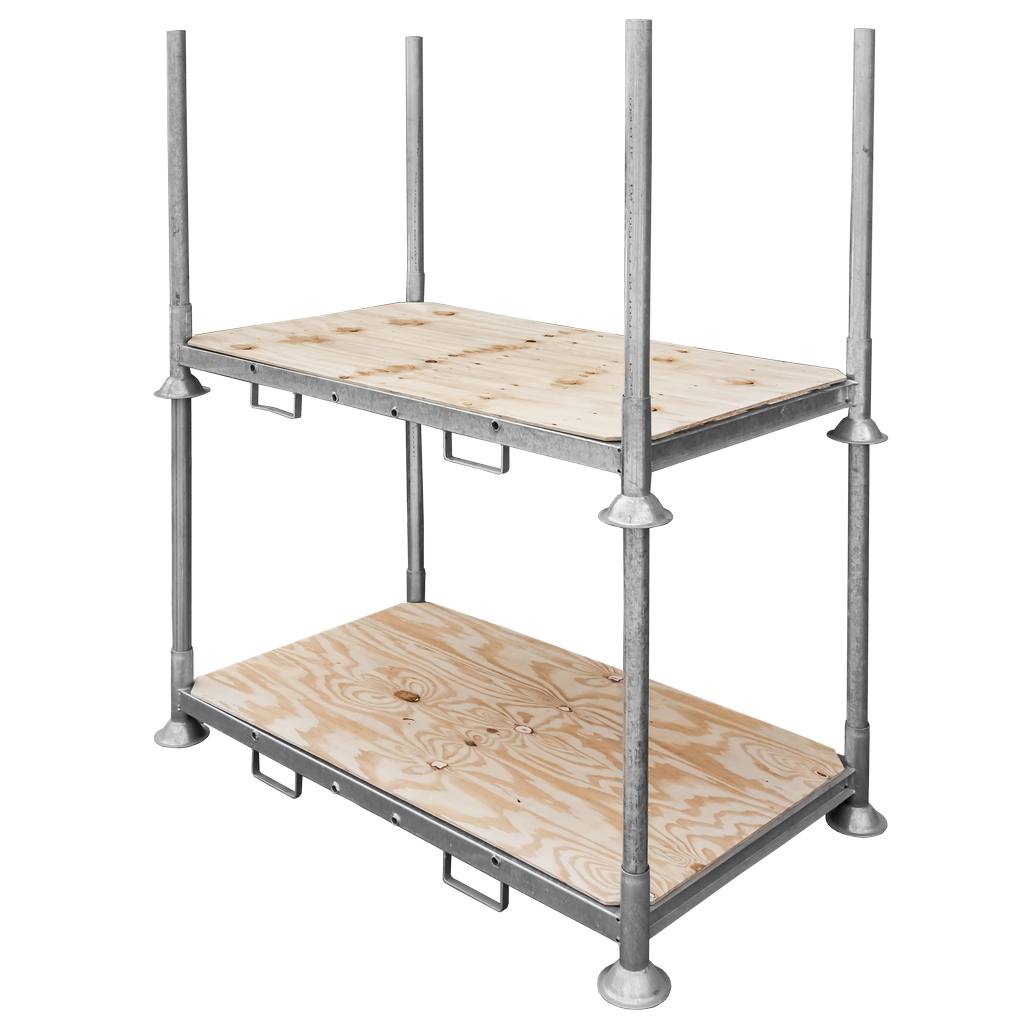 Mega-M Manurack 202,5x118 cm pallet acciaio zincato con base