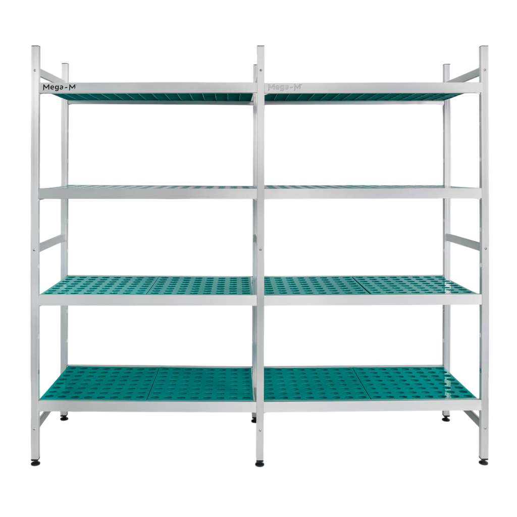 Mega-M Alufri H-180 L-191 Scaffale Alluminio 4 Ripiani