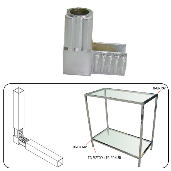 Agosistem Giunto in Zama per Tubi Quadri 20x20 mm