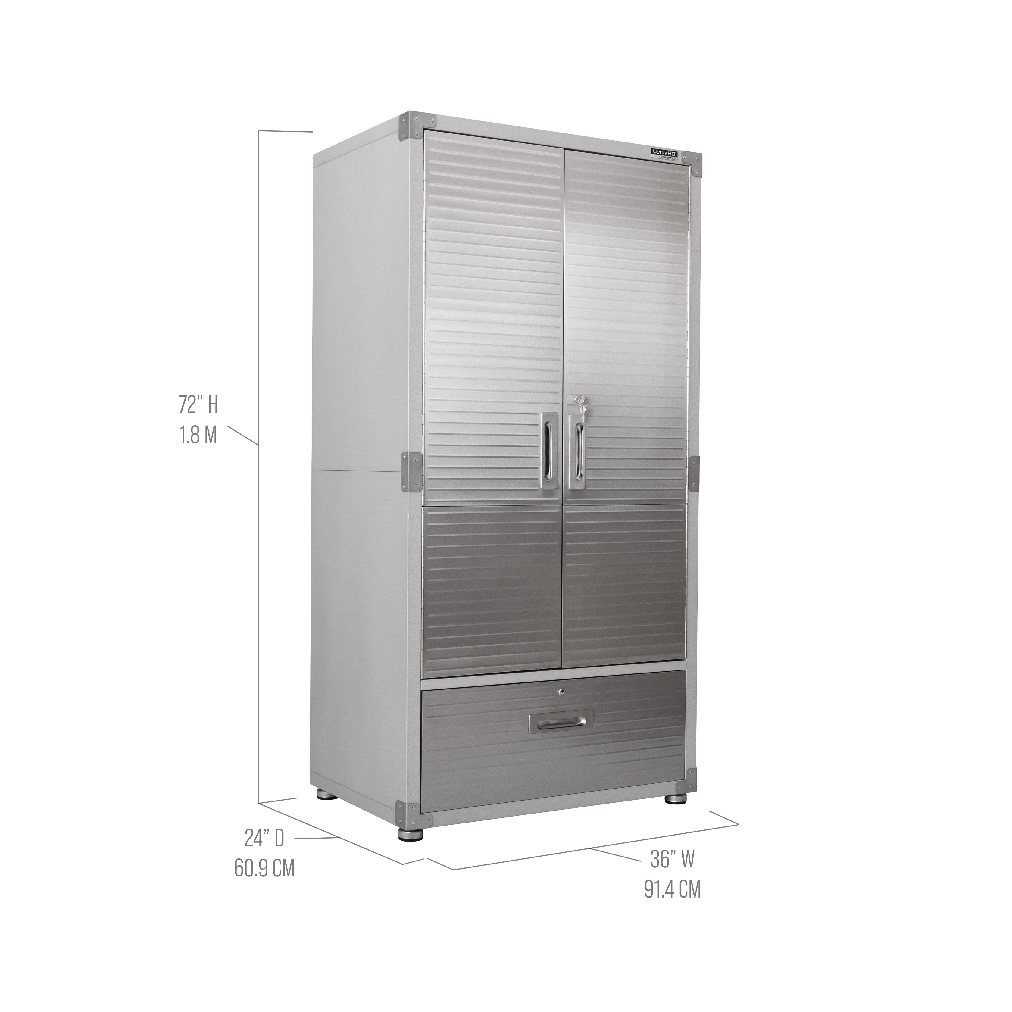 Seville Classics UltraHD UHDK16259B Armadio Metallo Granite con Cassetto