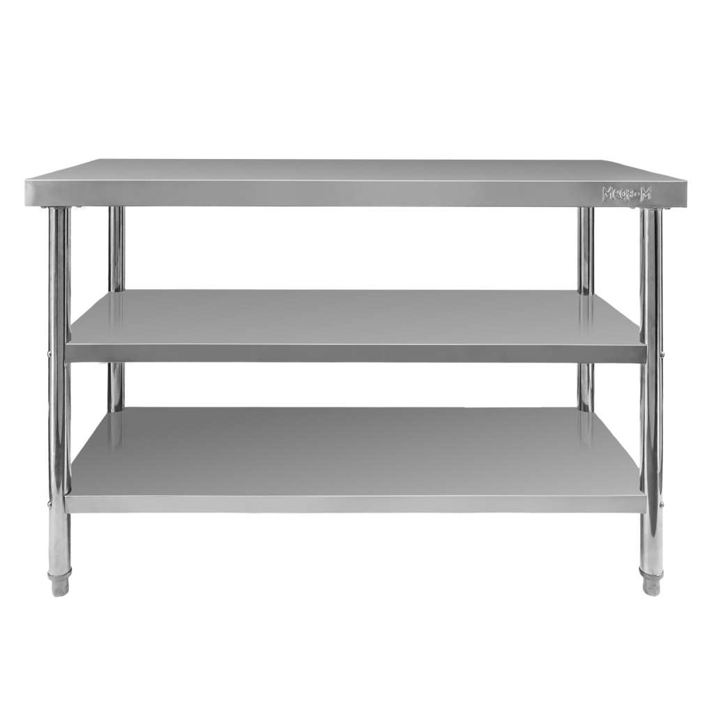 Mega-M X Standard tavolo inox 120x60x85 2 ripiani centrale