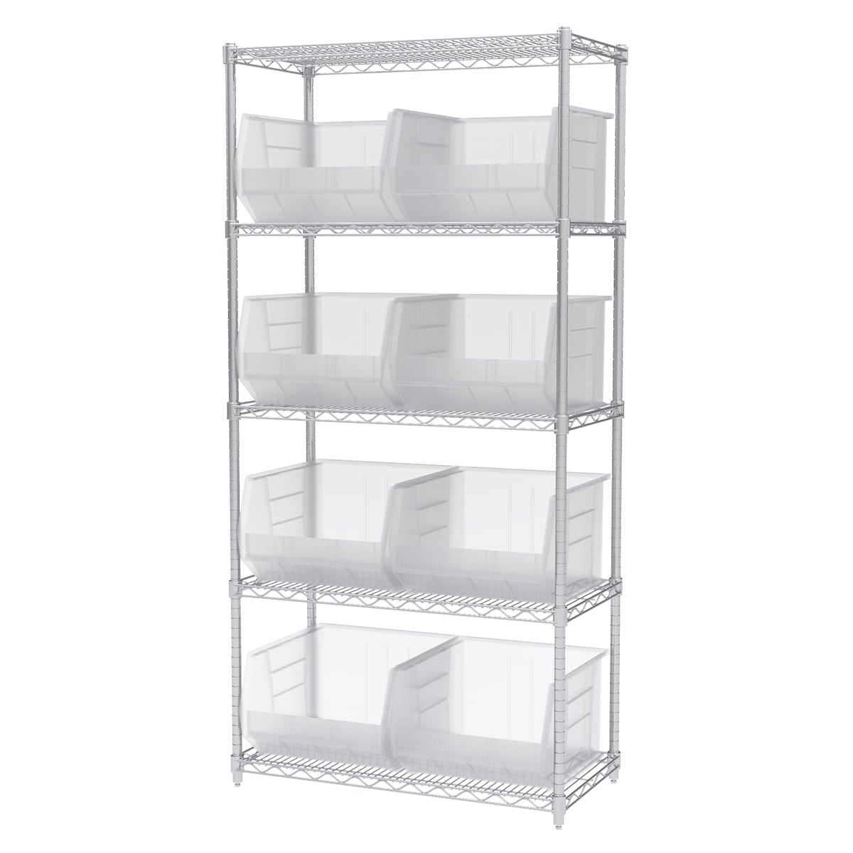 Akro-Mils AWS183630270 scaffale filo 5 ripiani con 9 vaschette