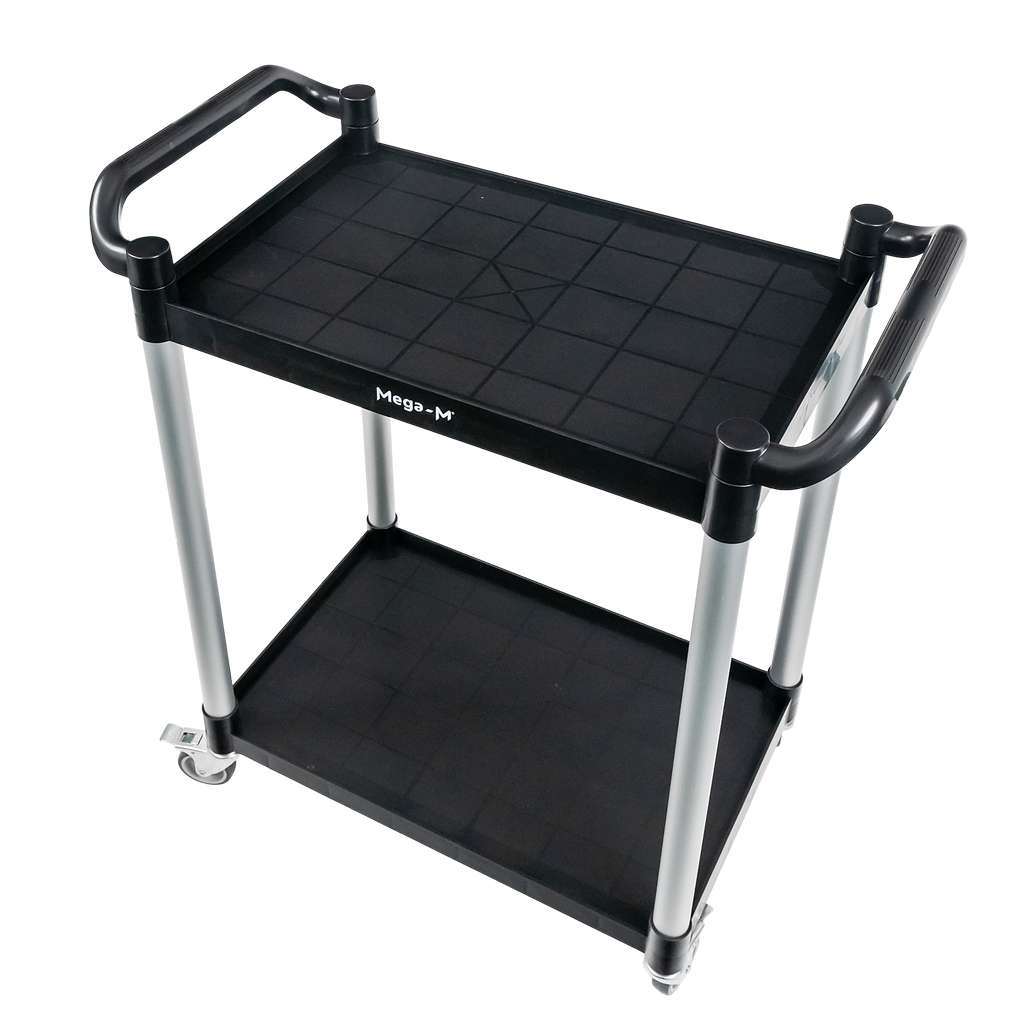 Mega-M carrello servizio nero 80x40x95 cm 2 ripiani plastica