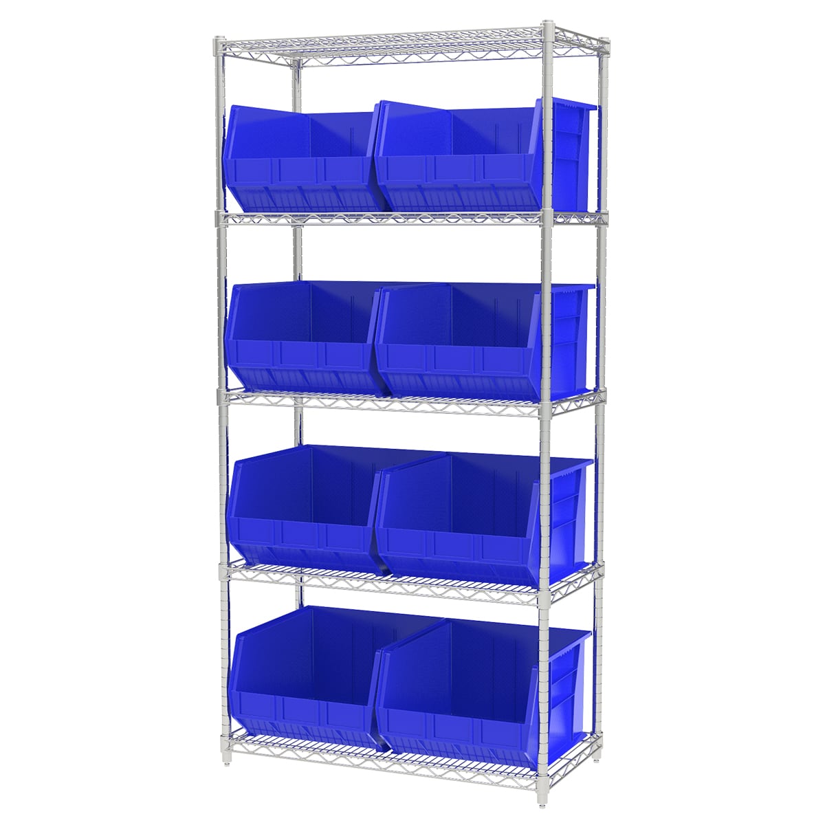 Akro-Mils AWS183630270 scaffale filo 5 ripiani con 9 vaschette