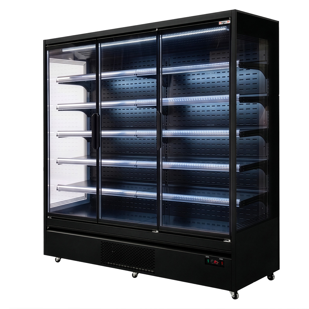 Mega-M Hugo Plus RU banco frigo nero 188 cm vetro