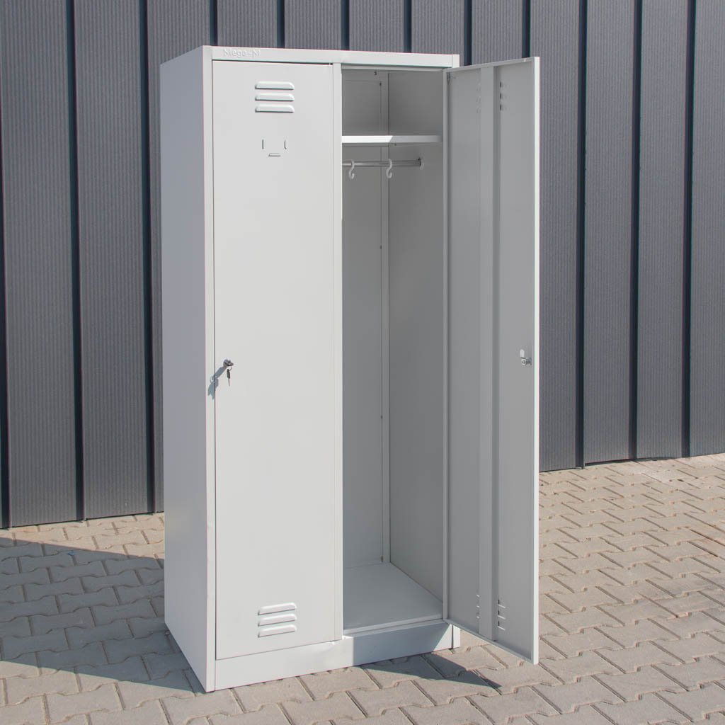 Mega-M S-80 Armadietto Spogliatoio 2 Ante Grigio Acciaio