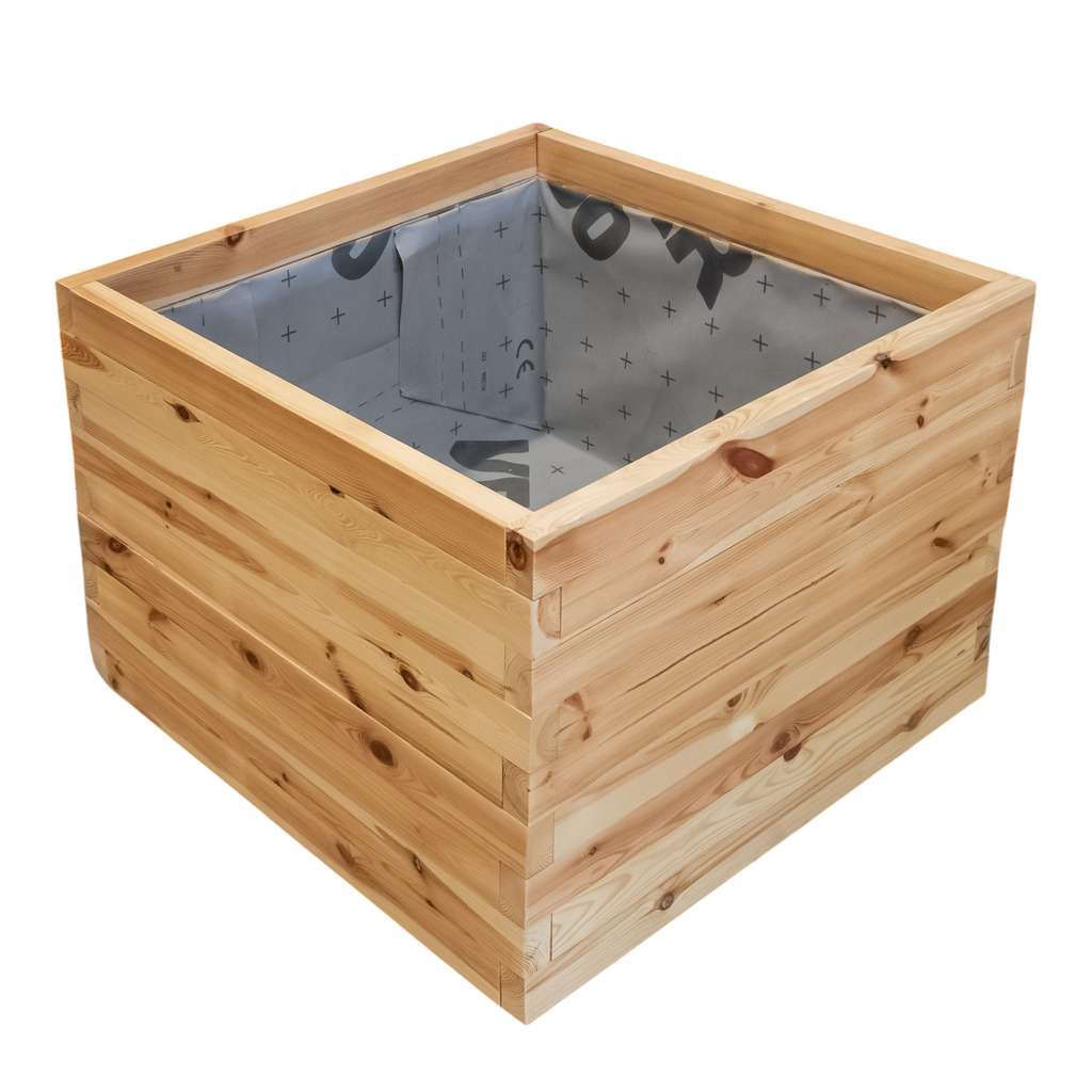 Mega-M Fioriera in legno 90x90x60 cm con piedini